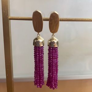 Marin gold earrings in purple jade